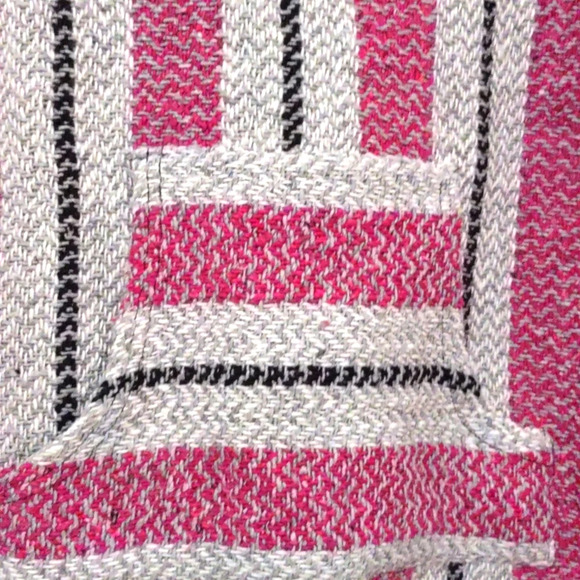 NWT Baja Joe Red and Gray Mexican  Hooded Pullover Size L - Picture 2 of 5